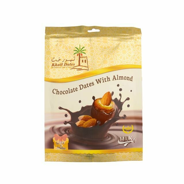 Финики с миндалем в молочном шоколаде от 'Khatt Dates'(300 g./0,66 lbs.) — фото 1