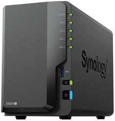 Synology DS224+ Сетевое хранилище DC 2,0GhzCPU/2GB(upto6)/RAID0,1/up to 2HDDs SATA(3,5' 2,5')/2xUSB3.2/2GigEt