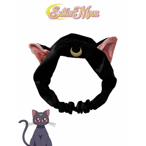 Повязка - ободок Кот Луна из аниме Сейлор Мун Sailor Moon цвет черный 890₽