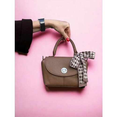 фото Сумка кросс-боди , фактура зернистая, бежевый dziperm