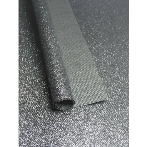 Нетканый материал с глиттером, в листах, черный, 8 шт.