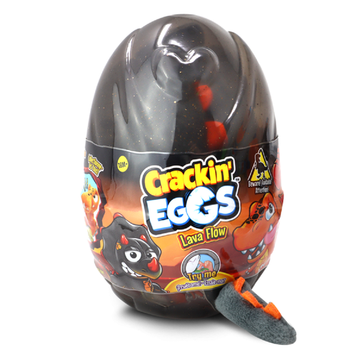 игрушка crackin eggs динозавр в яйце серия лава оранжевый 24 см Мягкая игрушка Crackin'Eggs Динозавр 12 см в яйце серый SK012