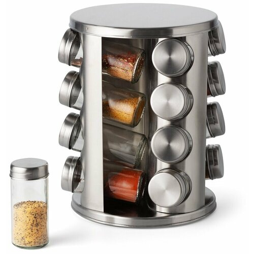 Набор емкостей для специй на вращающейся подставке Shiny Kitchen Органайзер для хранения приправ 16 шт 2029₽