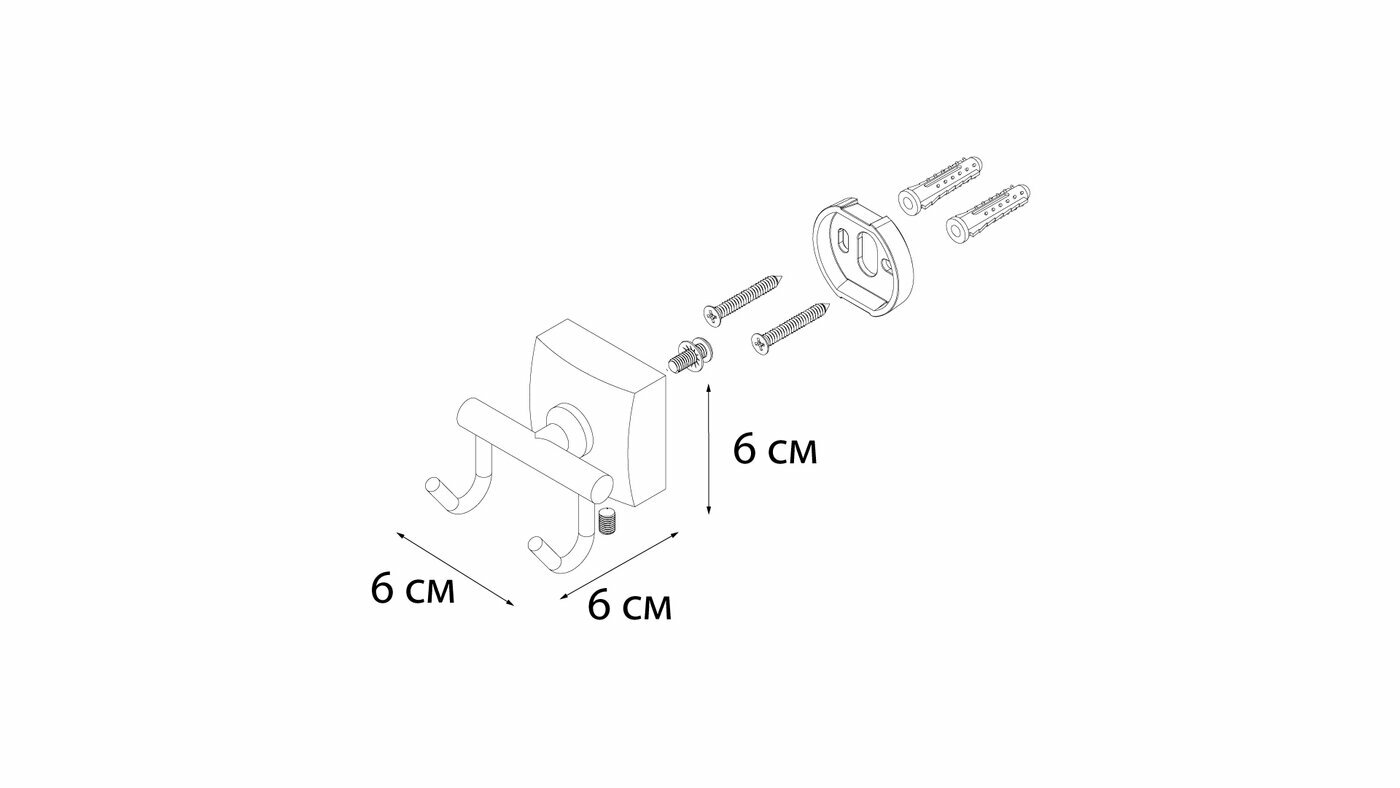 Fixsen KVADRO FX-61305B Крючок двойной — фото 1