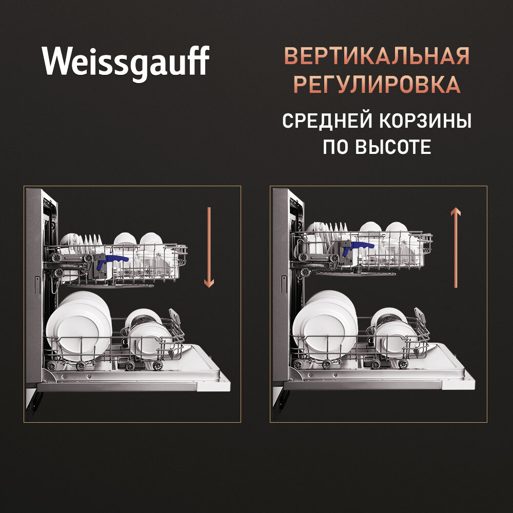 Посудомоечная машина встраив Weissgauff BDW 4573 D 2100Вт узкая