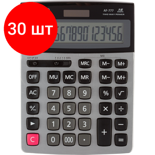 калькулятор настольный attache af 888 16 разрядный черный 210x165x48 мм Комплект 30 штук, Калькулятор настольный полноразм. Attache AF-777 16р, дв. пит,209x154мм, черн