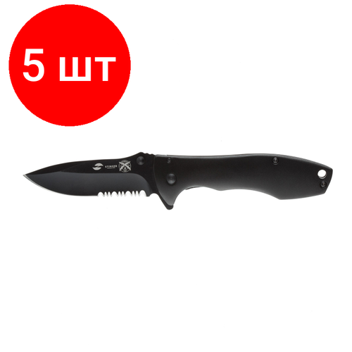 Комплект 5 штук, Нож складной Stinger,80мм, черный, сталь/алюминий (черный), FK-721BK нож складной stinger длина лезвия 9 5 см нержавеющая сталь рукоять алюминий разноцветный fk 013x