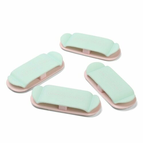 Держатель для проводов 75х30 мм цвет синий 4 шт 9867121 406₽