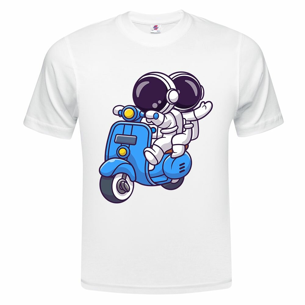 Футболка  Детская футболка ONEQ 158 (13-14) размер с принтом Космонавт, белая