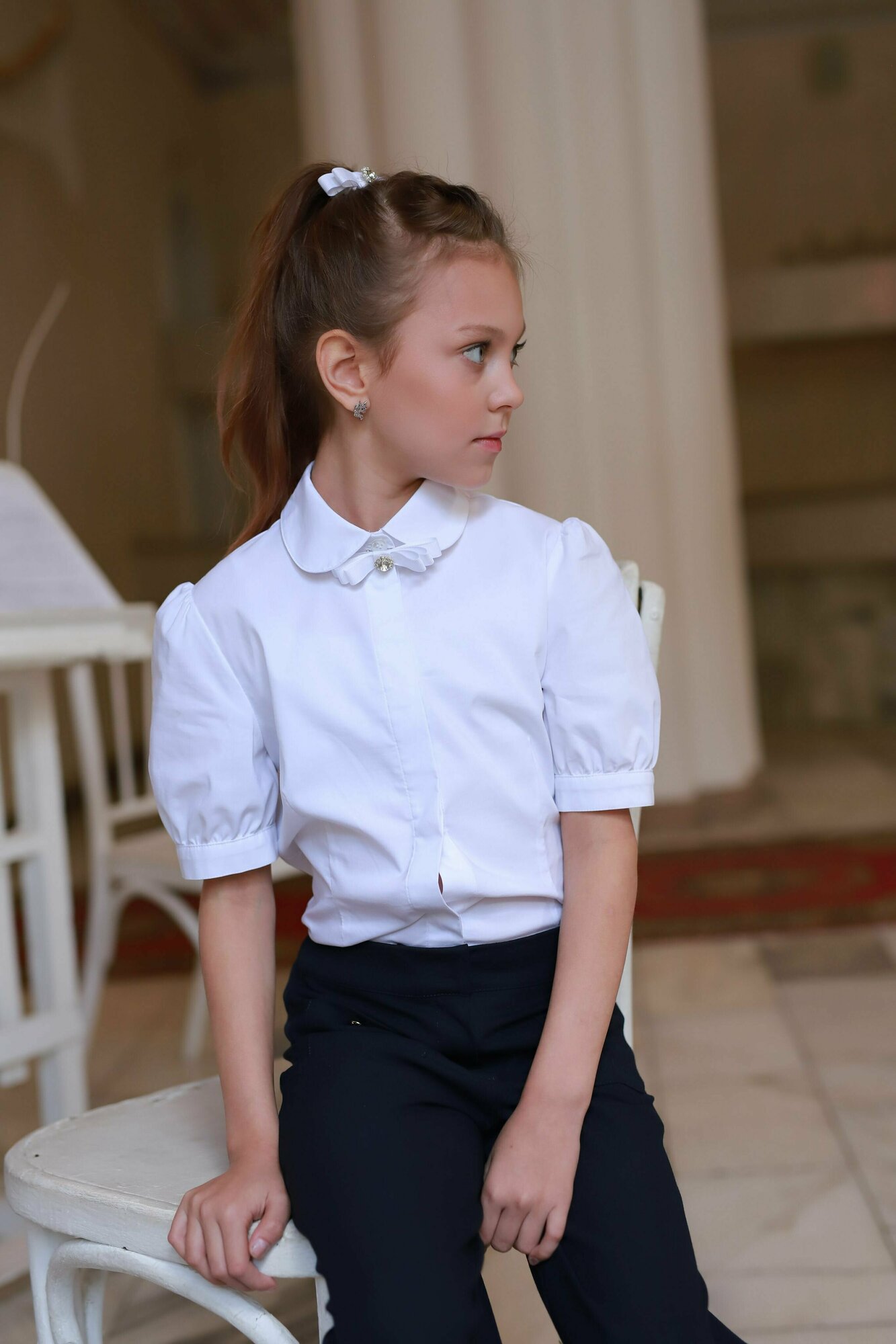 Брошь Андерсен, стразы, белый — фото 1