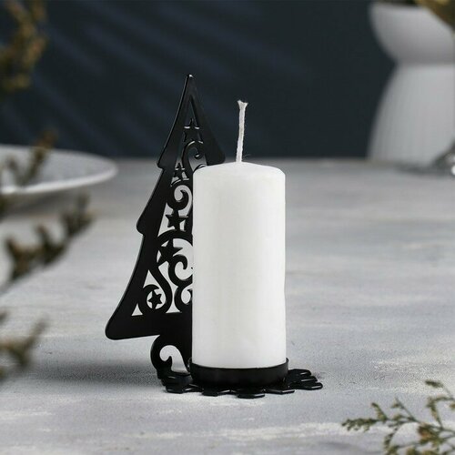 Подсвечник Sima-land Елка со звездами металл 1 отверстие 66х10х13 см черный 499₽