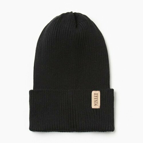 фото Шапка minaku, размер 52/56, черный