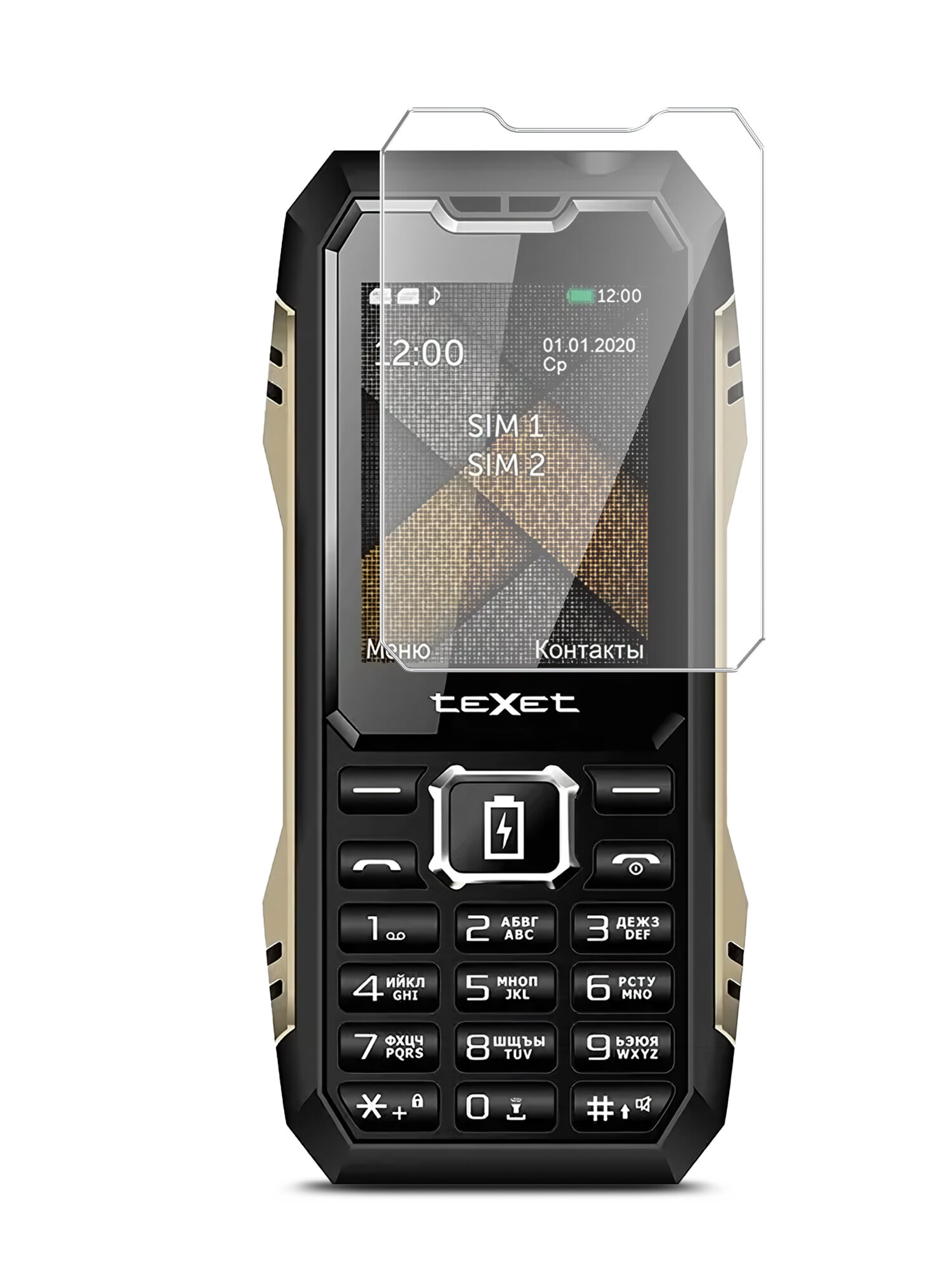 Защитное стекло для Texet TM-D428 B228 (Тексет ТМ Д428 Б228) на Экран, (гибридное: пленка+стекловолокно), прозрачное тонкое Hybrid Glass, Brozo