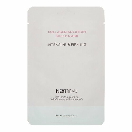 NEXTBEAU Маска тканевая с гидролизованным коллагеном - collagen solution intensive & firming, 22мл nextbeau collagen solution intensive mist