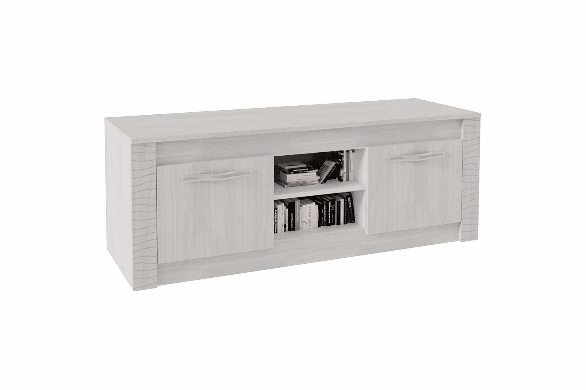 фото Тумба под ТВ Мебелони Монако ясень белый 136х46х50.2 см