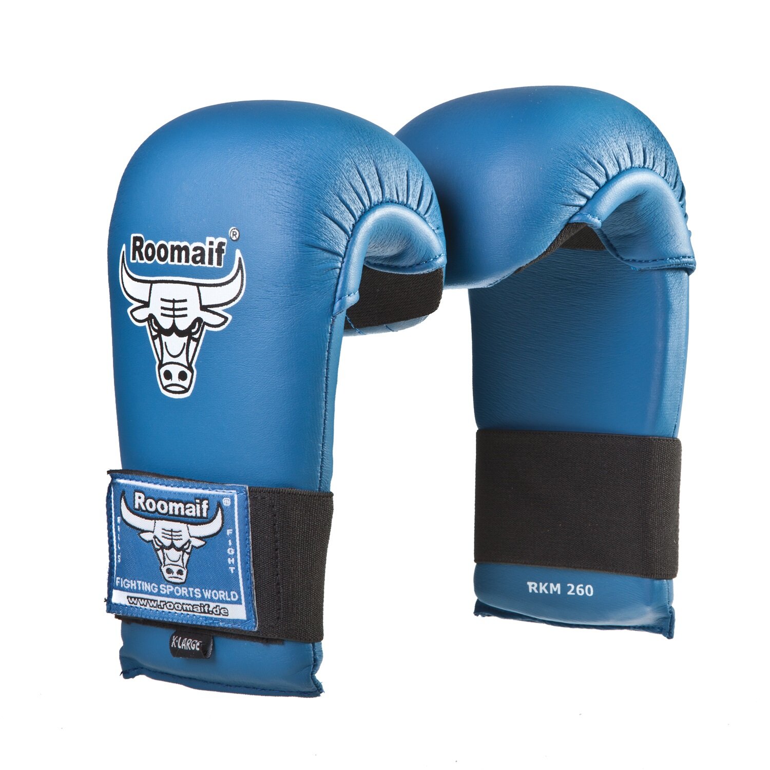 Спарринговые перчатки для каратэ Roomaif Rkm-260 пу синие размер L