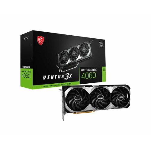 Видеокарта MSI GeForce RTX 4060 VENTUS 3X 8G (8 ГБ, GDDR6, Ultra HD 8K (7680x4320), PCI-E 4.0)