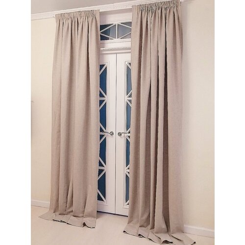 Шторы Лен Хлопок, 270х165, 2шт, для кухни, спальни, гостиной, детской, кабинета, балкона