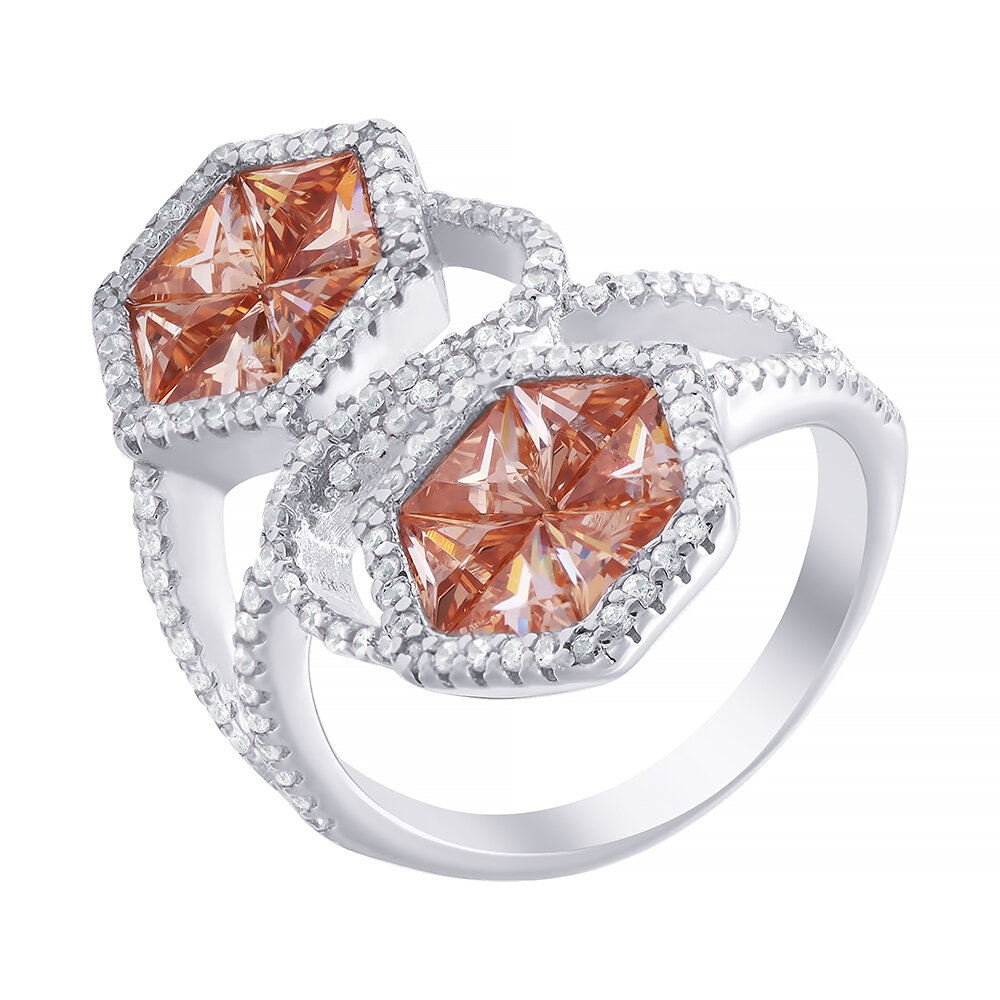 Кольцо ELEMENT47, серебро, 925 проба, фианит, размер 18.25