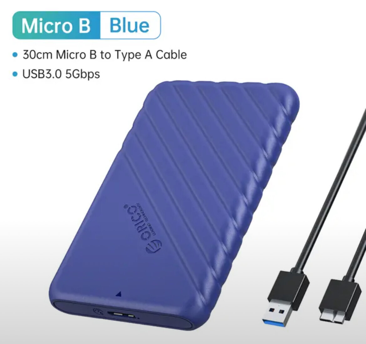 Внешний жесткие диски 500GB USB31 Gen1 Type-C ORICO-25" Blue