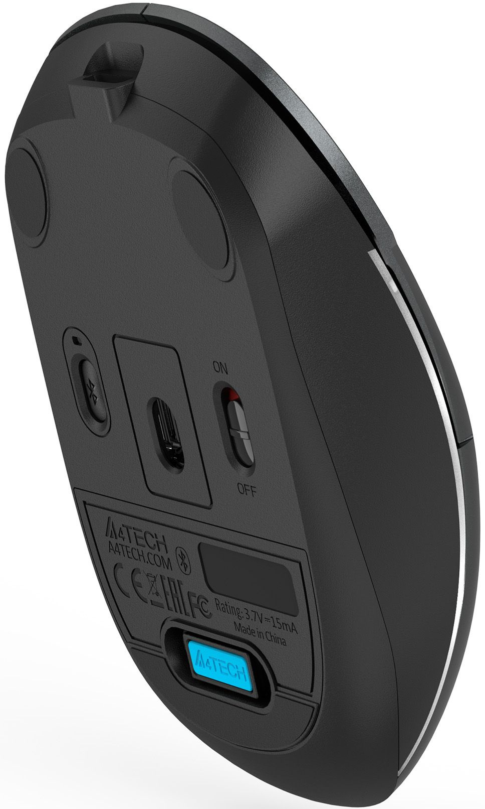 Мышь A4Tech Fstyler FB26CS Air серый/черный оптическая (2000dpi) silent беспроводная BT/Radio USB для ноутбука (4but) — фото 7