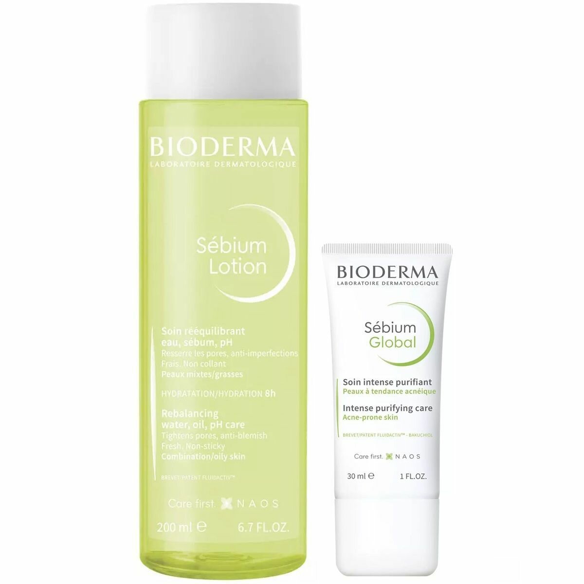 Bioderma Набор Sebium для жирной кожи: лосьон, 200 мл + крем, 30 мл