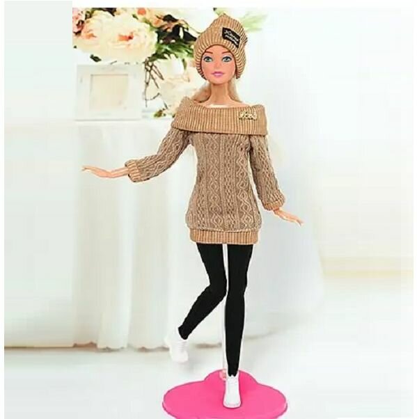 Комплект одежды для кукол 29 см /туника, чулки, шапка, обувь