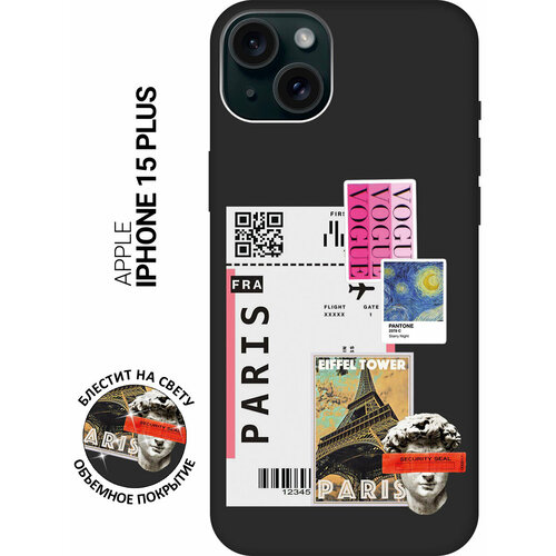 Силиконовый чехол на Apple iPhone 15 Plus / Эпл Айфон 15 Плюс с рисунком Paris Stickers Soft Touch черный силиконовый чехол на apple iphone 15 эпл айфон 15 с рисунком paris stickers soft touch черный