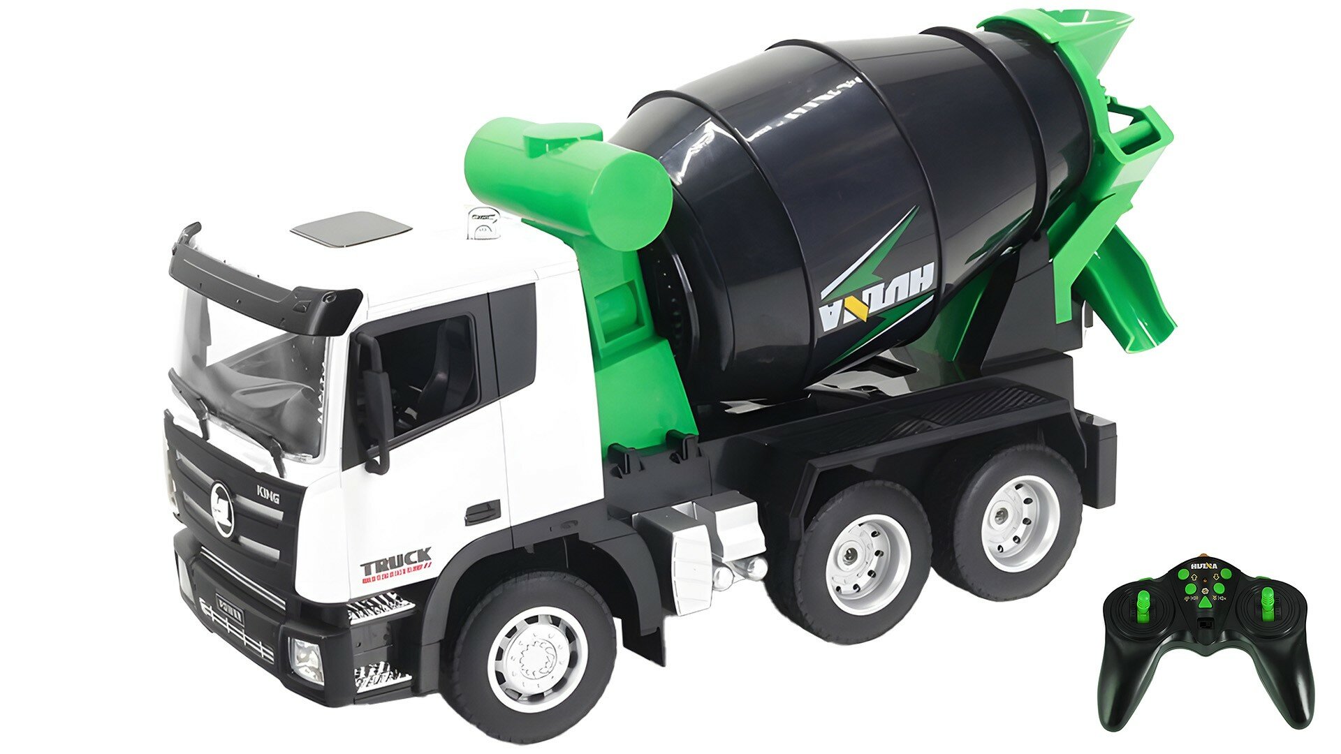 Радиоуправляемая бетономешалка "HuiNa Toys" HN1557, масштаб 1:18, звук, свет, 2.4GHz, 9 каналов