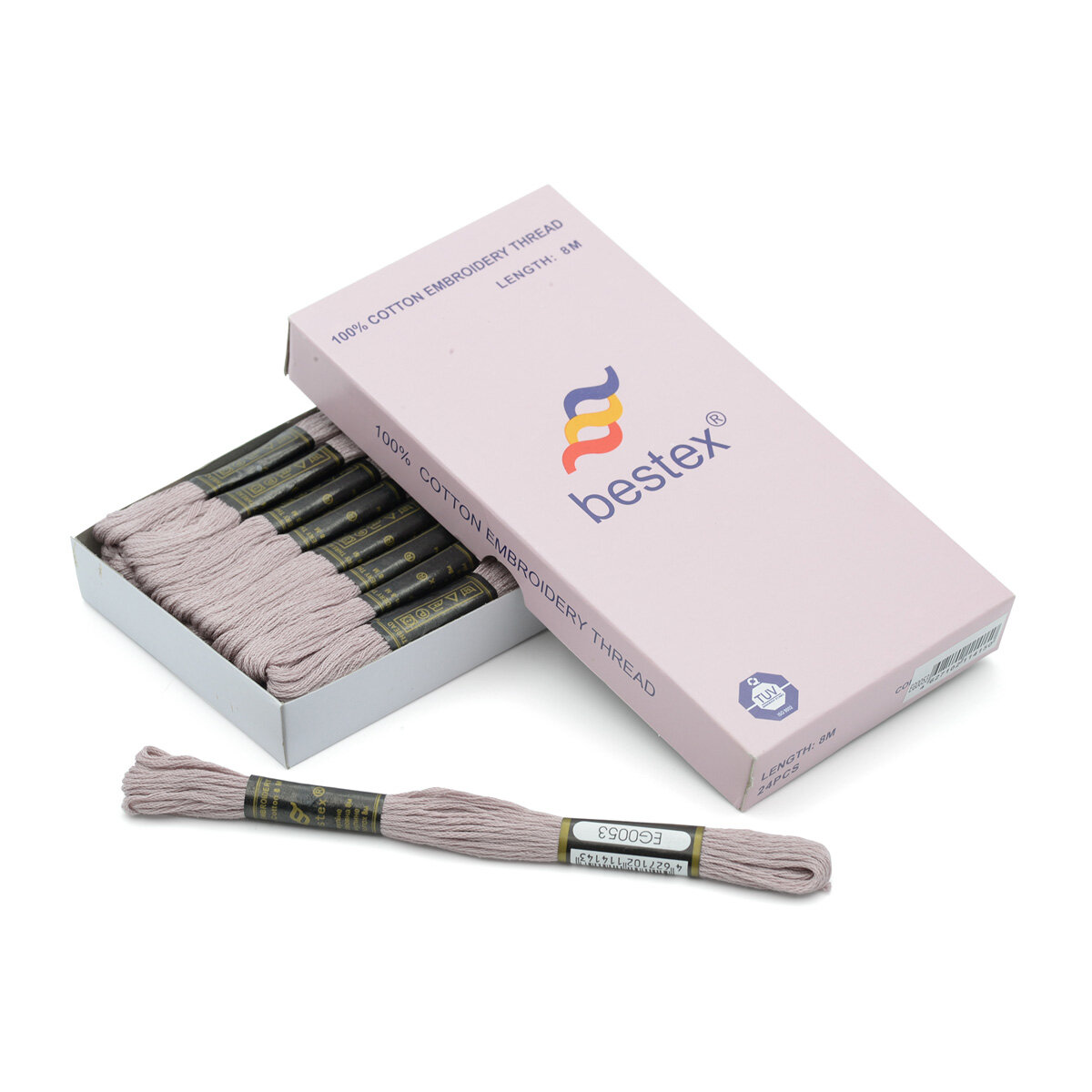 Мулине одноцветный набор Bestex, мерсеризованный хлопок, 24 шт (EG0053)