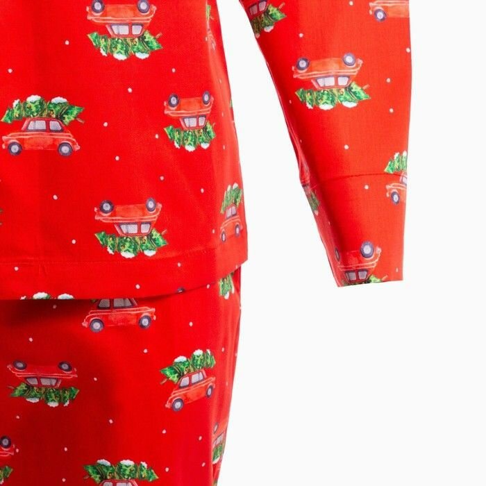 Пижама новогодняя женская KAFTAN Машинки, цвет красный, размер 44-46 - фотография № 11