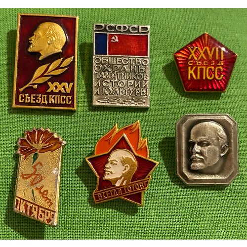 Набор значков «СССР», 6 штук наклейки ссср стикеры советского союза