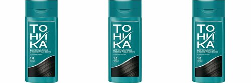 Тоника Оттеночный бальзам для волос 1.0 Черный, 150 мл, 3 шт