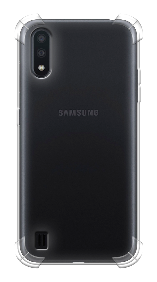 Противоударный силиконовый чехол на Samsung Galaxy A01 / Самсунг Гэлакси А01, прозрачный