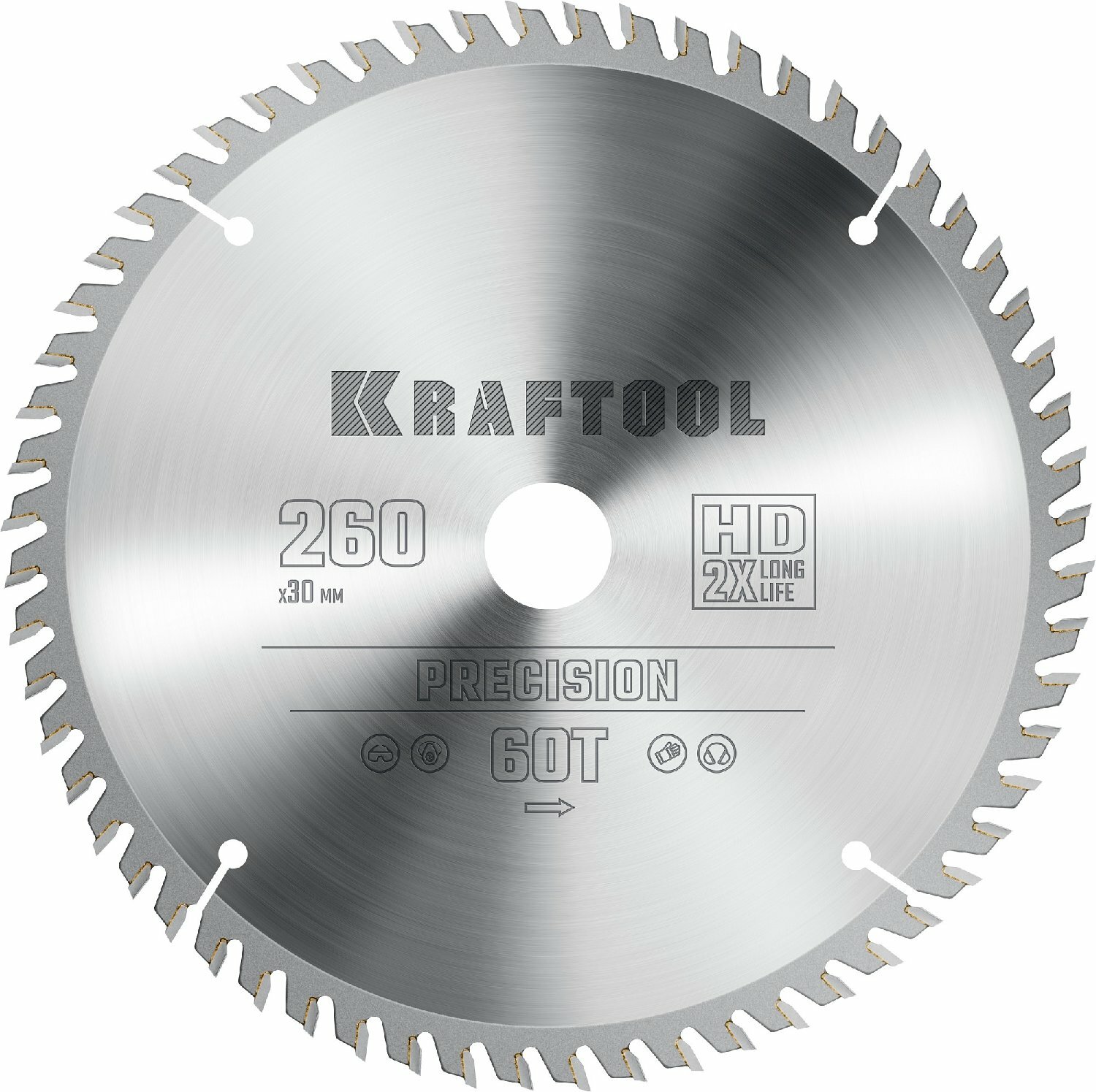 KRAFTOOL PRECISION 260х30мм 60Т диск пильный по дереву (36952-260-30)