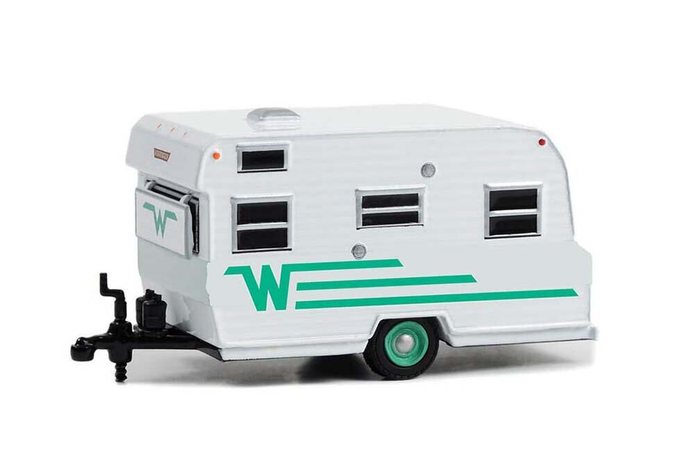 Trailer кемпер трейлер winnebago travel trailer 216 1965 white with green stripe  длина модели 6 10 см 