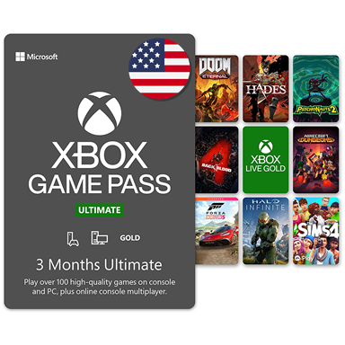 Подписка Xbox Game Pass Ultimate, регион США, 3 месяца
