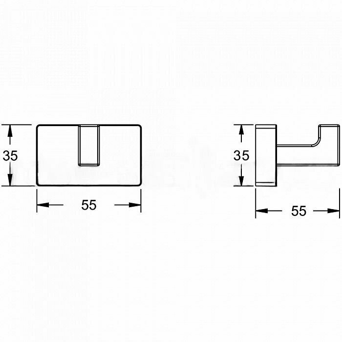 Крючок Shevanik SG5611, латунь, крепление шурупами, цвет хром, длина 5,5 см, высота 3,5 см — фото 1