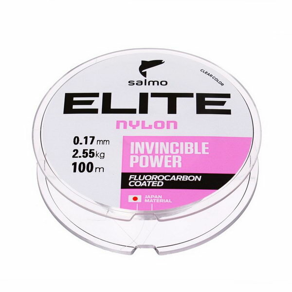 Леска монофильная Elite FLUORO COATED NYLON, диаметр 0.17 мм, тест 2.55 кг, 100 м, прозрачная