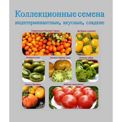 Набор коллекционных семян индетерминантных томатов набор семян томатов де барао для консервирования разных цветов 5 пакетов