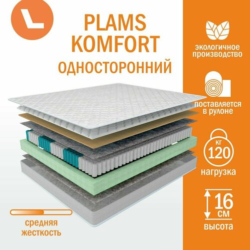 Матрас пружинный Plams Komfort 80х180 односторонний