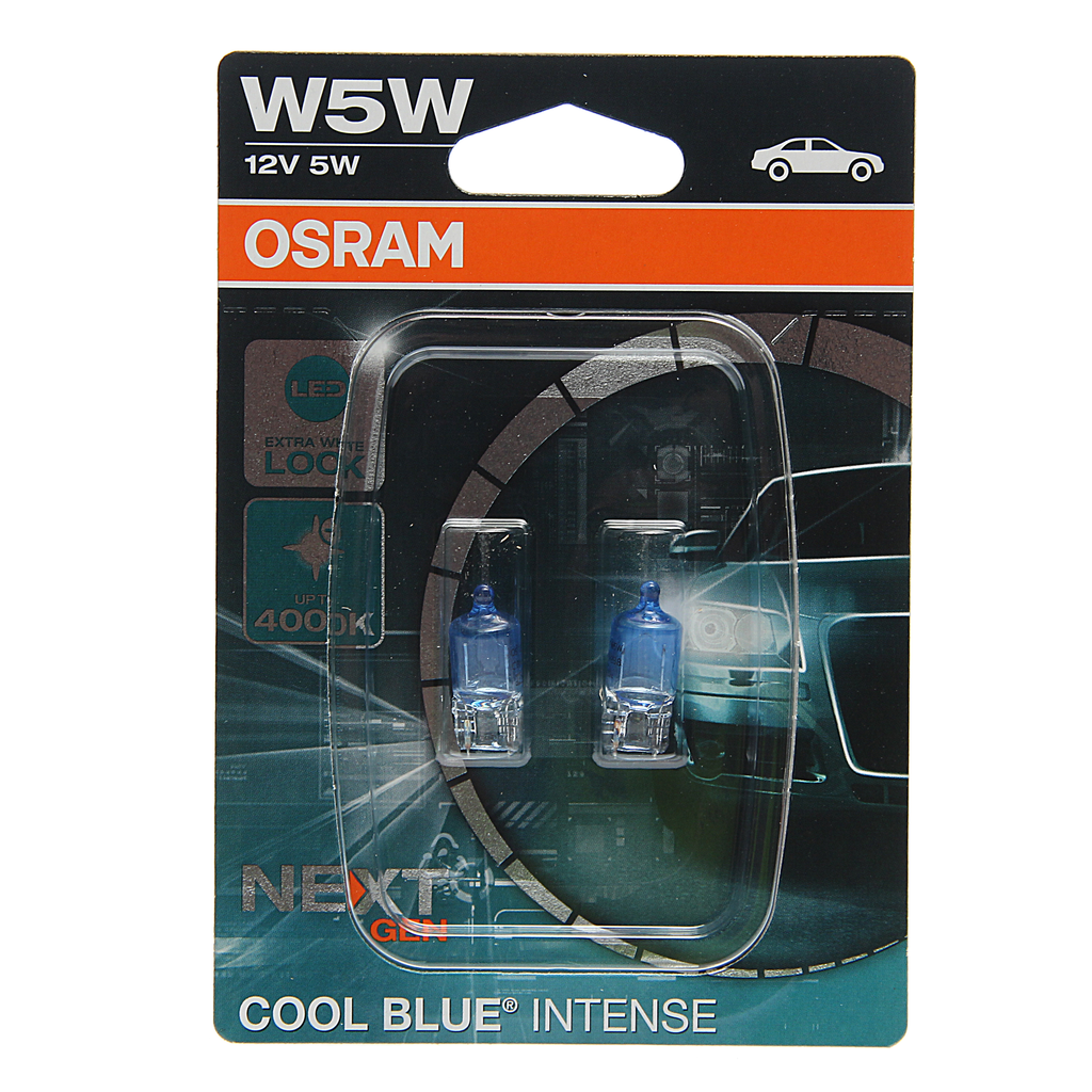 Лампа 12V W5W W2.1x9.5d 4000K блистер (2шт.) Cool Blue Intense NextGen OSRAM