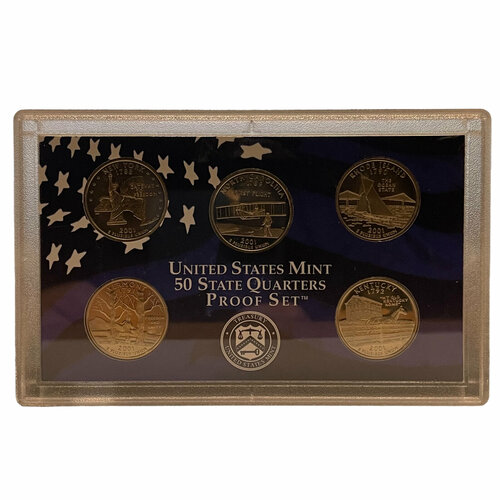 США, набор монет 25 центов 50 State Quarters Proof Set 2001 г. (S) канада набор монет 1 5 10 25 50 центов 1 2 доллара proof set of canadian coinage 2007 г