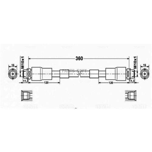 TRIALLI BF4502 Шанг торм дя ам VW Passat B5 96-Audi A8 94- пер L385мм BF 4502 8130₽