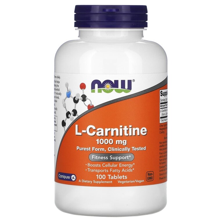 L-карнитин Нау Фудс L-Carnitine NOW Foods 1000 мг 100 таблеток