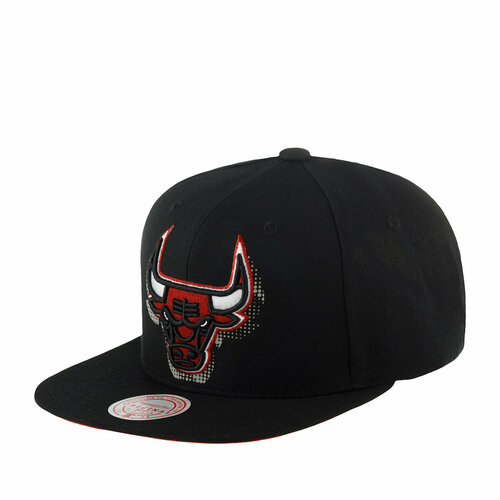 бейсболка с прямым козырьком mitchell ness hhss1102 cbuyypppgrey chicago bulls nba размер one Бейсболка Mitchell & Ness, размер OneSize, черный