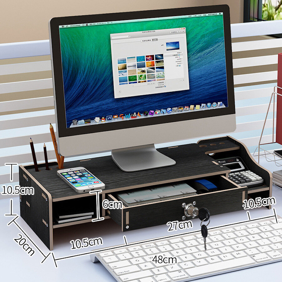 Подставка под монитор на рабочий стол настольный органайзер для монитора ноутбука моноблока
