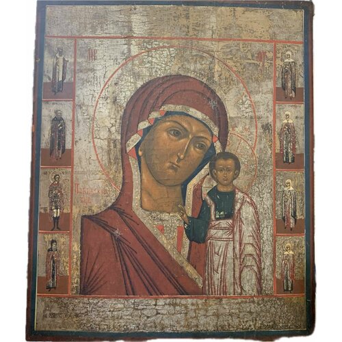 Антикварная икона Богоматерь Табынская, 19 век, оригинал икона пресвятой богородицы непраздная греческая икона высотой 10 см