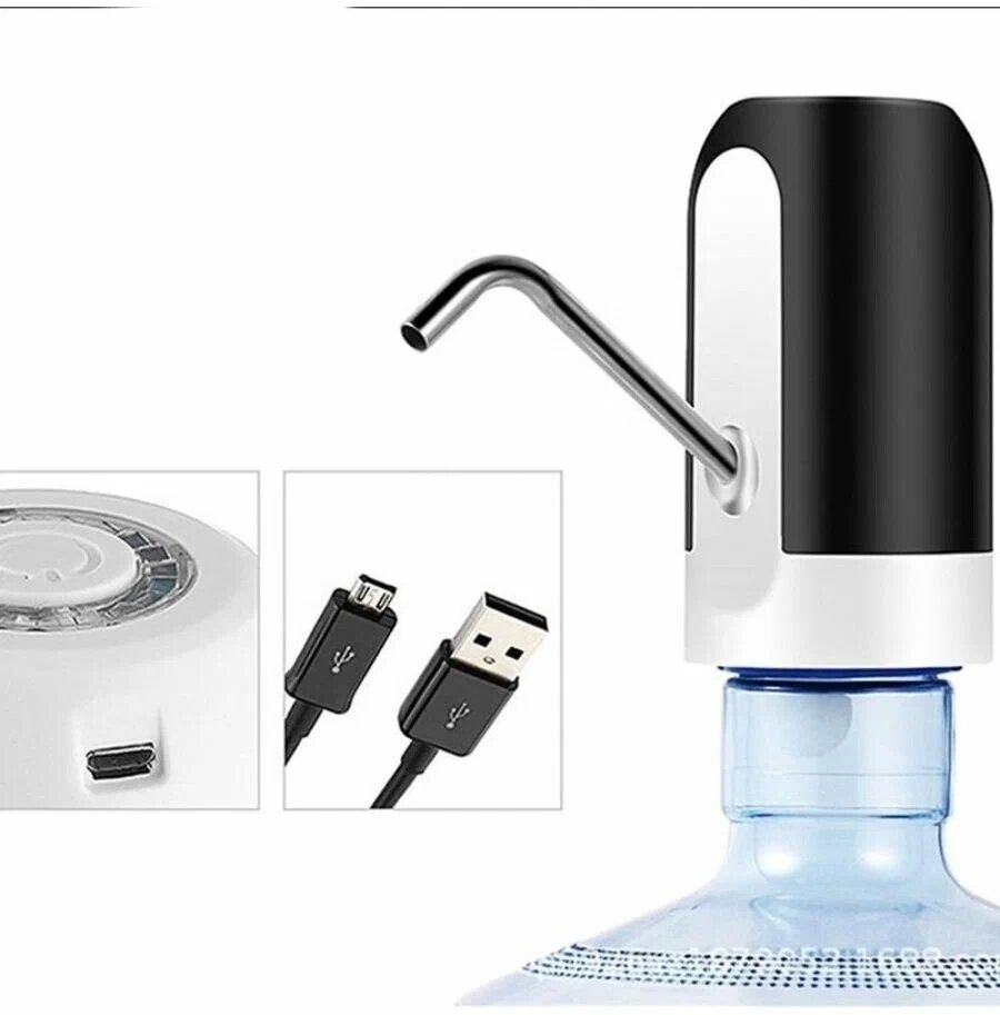 Помпа для воды электрическая для бутыли 19 л с аккумулятором и зарядкой USB - фотография № 9