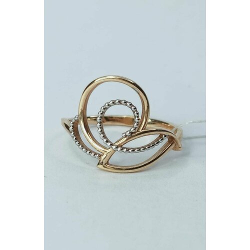 фото Кольцо skorobogatov jewelry нежность, белое, красное золото, 585 проба, филигрань, родирование, размер 16.5